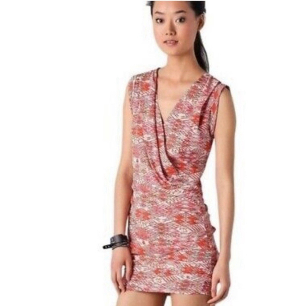 IRO Salome Dress Women’s Size 0 Orange Aztec Mini Dress Sleeveless